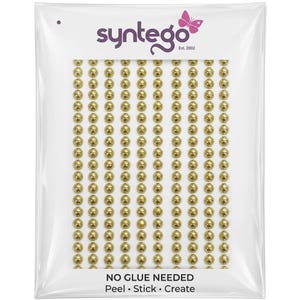 500 Mini Self Adhesive Pearls 3mm Beautiful Small Round METALLIC GOLD Pearl Stick On Adhesive Strips   Embellishment