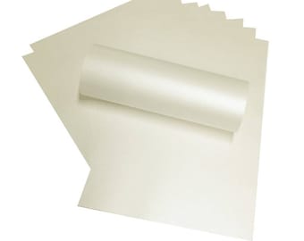 Pale Ivory Pearlescent Cardstock: A4 Shimmer Paper, 290gsm (10 Pack)