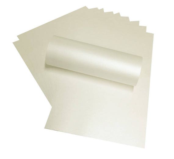Pale Ivory Pearlescent Cardstock: A4 Shimmer Paper, 290gsm (10 Pack)
