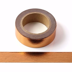 Taśma dekoracyjna Washi z folii miedzianej 15 mm x 10 metrów, przyjazna dla środowiska, Bullet Journal