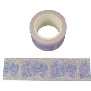 6 rotoli di nastro Washi UK a tema albero di Natale con neve, non perde glitter iridescente, scintillante, 30 mm x 3 metri, ecologico, Bullet Journal