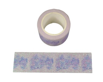 Christmas Tree Glitter Washi Tape 30mm | Iridescent Snow Sparkle Tape | Festive Scrapbooking & Planner Tape | 2 Rolls