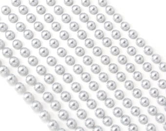 500 Mini Self Adhesive Pearls 3mm Beautiful Small Round SILVER Pearl Stick On Adhesive Strips   Embellishment