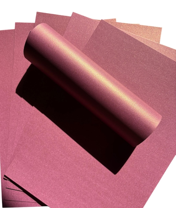 Violet A4 Cardstock: Gold Pearlescent Shimmer, 300gsm