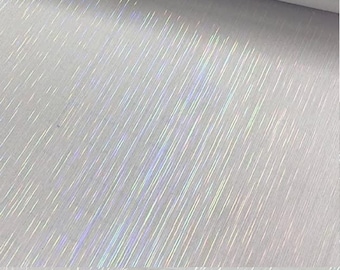 10 Sheets Self Adhesive Linear Transparent Holographic Vinyl Overlay Sheets Stickers