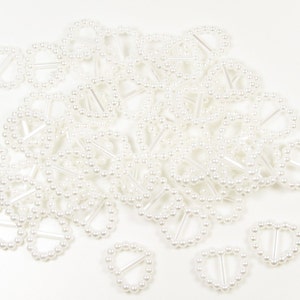 100 x fivelas de pérola acrílicas brancas formato de coração fita dupla face decorações de mesa, fabricação de cartões 16 mm x 17 mm