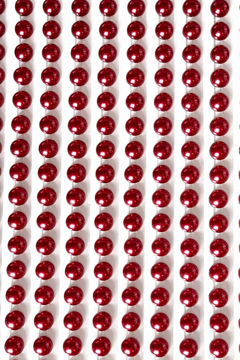 Burgundy Pearl Stickers: Round Adhesive Embellishments (6mm, 200 pcs) image 4
