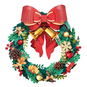 Rolife Christmas Wreath 3D Wooden Puzzle – DIY Festive Decoration Model Kit