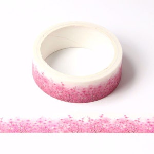 Rosa und weißes Kirschblüten Washi Tape Dekoratives Masking Tape 15mm x 5 Meter Umweltfreundliches Bullet Journal