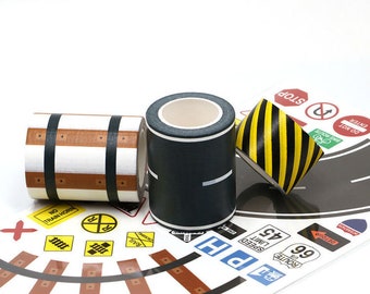 New Toy Series Road Washi Tape and Railway Washi Tape 160 Road Signs  Stickers Includes Corners Bullet Journal 