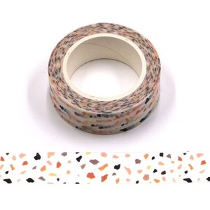 Oranje en zwart gespikkelde washitape met reliëf decoratieve zelfklevende plakband 15 mm x 10 meter milieuvriendelijk Bullet Journal