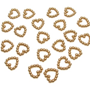 100 x contas em forma de coração pérola dourada decoração de mesa dupla face, artesanato, cartões