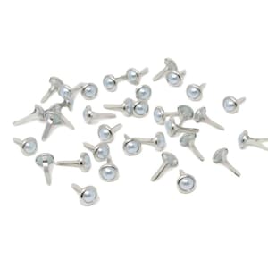 50 runde, hellblaue 8-mm-Brads in Perlmutt-Optik | Papierklammern für Kartenbasteln, Scrapbooking & Bastelarbeiten