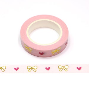 Bullet Journal Pink Herzen und Bögen Goldfolie Washi Tape 10mm x 10m