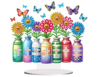 Diamond Art Painting Kit Floral Vase Ornament | 5D DIY Diamond Art Round Drill Craft Kit for Adults