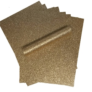 Papel con purpurina A4, color oro rosa, suave al tacto, brillante, que no se desprende, grueso, 150 g/m² (100 lb), paquete de 10 hojas