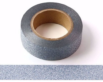 Light Blue Glitter Washi Tape Decorative  Masking Tape 15mm x 10 Meters Bullet Journal