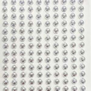 200 selbstklebende Perlen 6mm Schöne kleine runde METALLIC SILBER Stick-On-Aufkleber Verschönerung