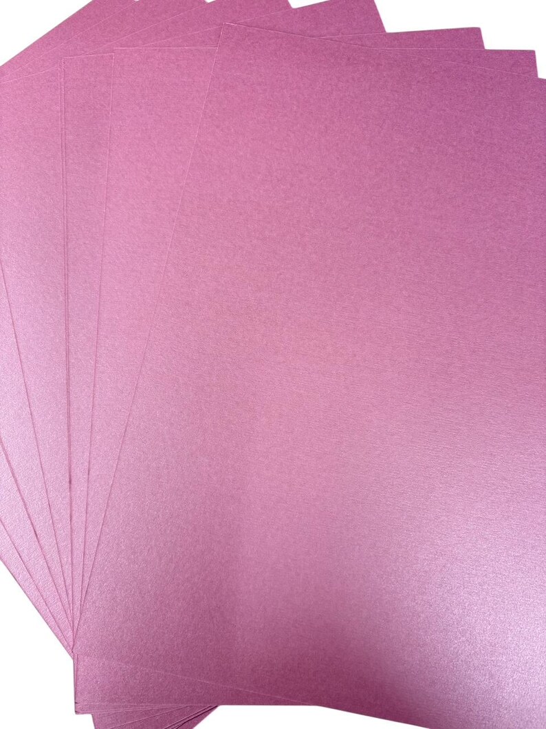 A4 Card, Rose Mauve Pearlescent Shimmer Cardstock | Double-Sided 300Gsm | Pack Of 10, 210×297Mm image 3