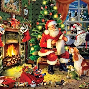 Christmas Santa Diamond Art Painting: DIY Rhinestone Embroidery (40 x 30cm)