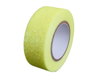 Lemon Yellow Glitter Sparkle Washi Tape  Quality Masking Tape  Crafts Eco Friendly Bullet Journal