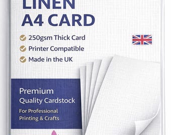 50 Sheets Pale White Linen Card Silkweave Textured A4 Card 250gsm / 100lb