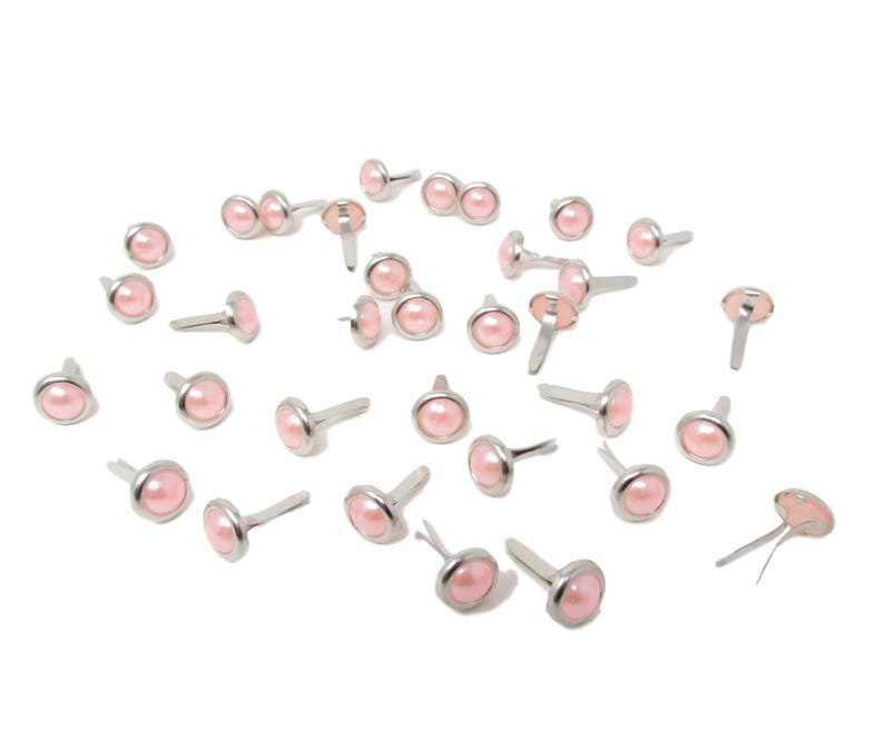 50 Round PEARL 8mm Brads for Crafts & Scrapbooking Light Pink Etsy