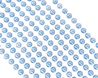 200 Self Adhesive Pearls 6mm Beautiful Small Round Blue Pearl Stick On Adhesive   Embellishment