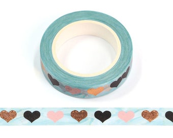 Colourful Love Hearts Washi Tape 10mm x 10m Bullet Journal