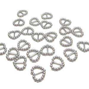 100 x fivelas de pérola acrílicas prateadas formato de coração fita dupla face decorações de mesa, fabricação de cartões 16 mm x 15 mm