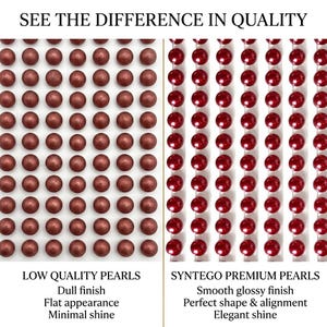 Burgundy Pearl Stickers: Round Adhesive Embellishments (6mm, 200 pcs) image 3