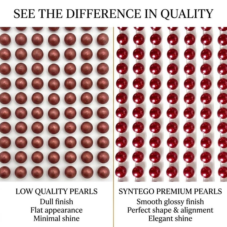Burgundy Pearl Stickers: Round Adhesive Embellishments (6mm, 200 pcs) image 3