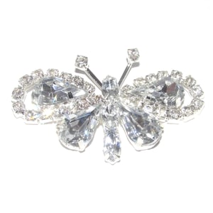 10 piezas de adorno de cristal de Diamante de imitación de mariposa