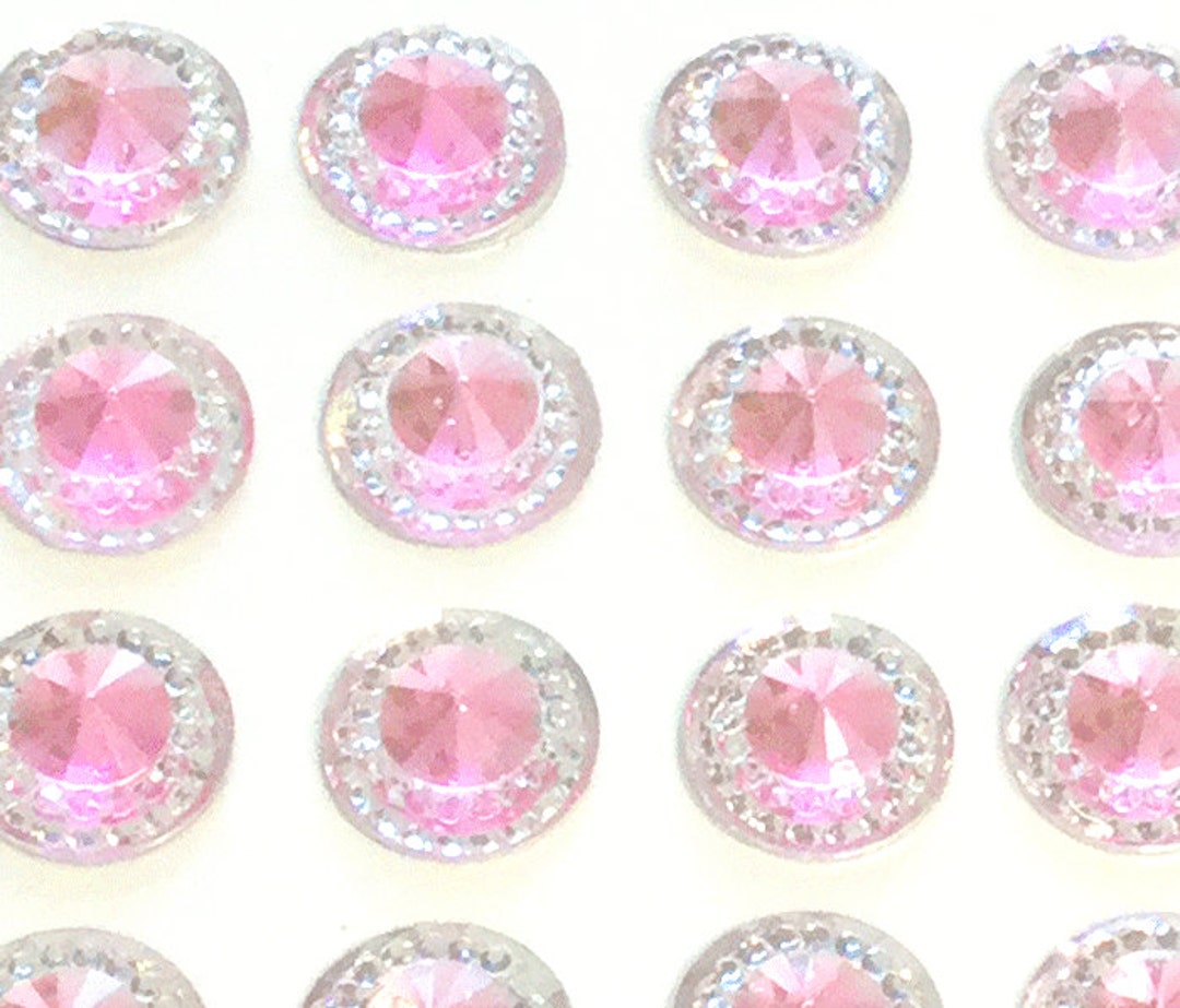 40 Pink Rhinestone Gems: Self Adhesive Acrylic Crystals, Crafts - Etsy