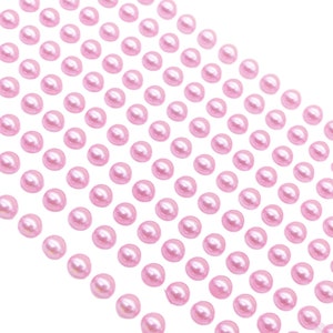 200 selbstklebende Perlen 6mm Schöne kleine runde rosa Perle zum Aufkleben auf Verzierung