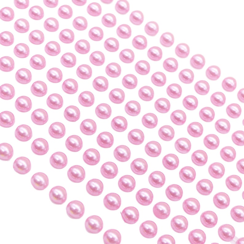 200 Self Adhesive Pearls 6mm Beautiful Small Round Pink Pearl Stick On Adhesive Beads Embellishment