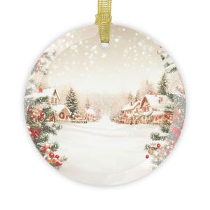 Christmas Glass Ornaments, Holiday Tree Decor, Xmas Round Glass Hanging Decoration, Ornamental Baubles, Festive Home Decor, Winter Ornaments