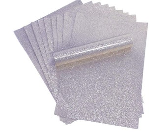 Carta A4 glitter argento, scintillante, morbida al tatto, resistente alla caduta, spessa 150 g/m², confezione da 10 fogli.