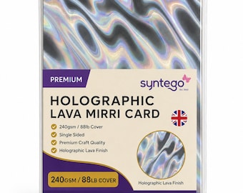 Papel cartulina holográfico color lava, espejo plateado, tamaño A4 / 220 g/m², una cara / 210 × 297 mm, reverso blanco, paquete de 5