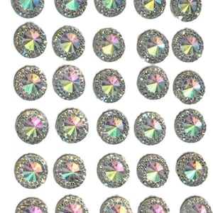 40 x selbstklebende Gems klar AB Runde Diamante Strasssteine Acrylkristalle zum Aufkleben auf Gems Kartenherstellung Verschönerung
