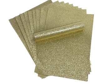 Carta glitterata A4 ORO, scintillante, morbida al tatto, non perde pelucchi, spessa 150 g/m², confezione da 10 fogli.