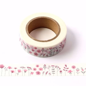 Blumenmuster Druck Washi Tape Dekoratives selbstklebendes Masking Tape 15mm x 10 Meter