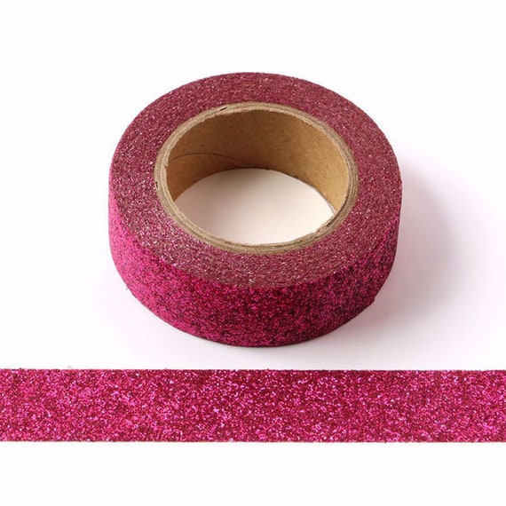 Glitter Sparkle Washi Tape Decorative Craft Self Adhesive Stick On Sticky  Glitter Sparkle Trim Fuchsia Pink Eco Friendly Bullet Journal
