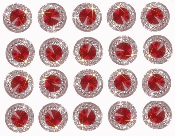 40 X Self Adhesive RUBY RED Round Diamond Rhinestones Acrylic Crystals  Stick on Gems for Card Making, Crafts, Wedding Invitations PEM40 