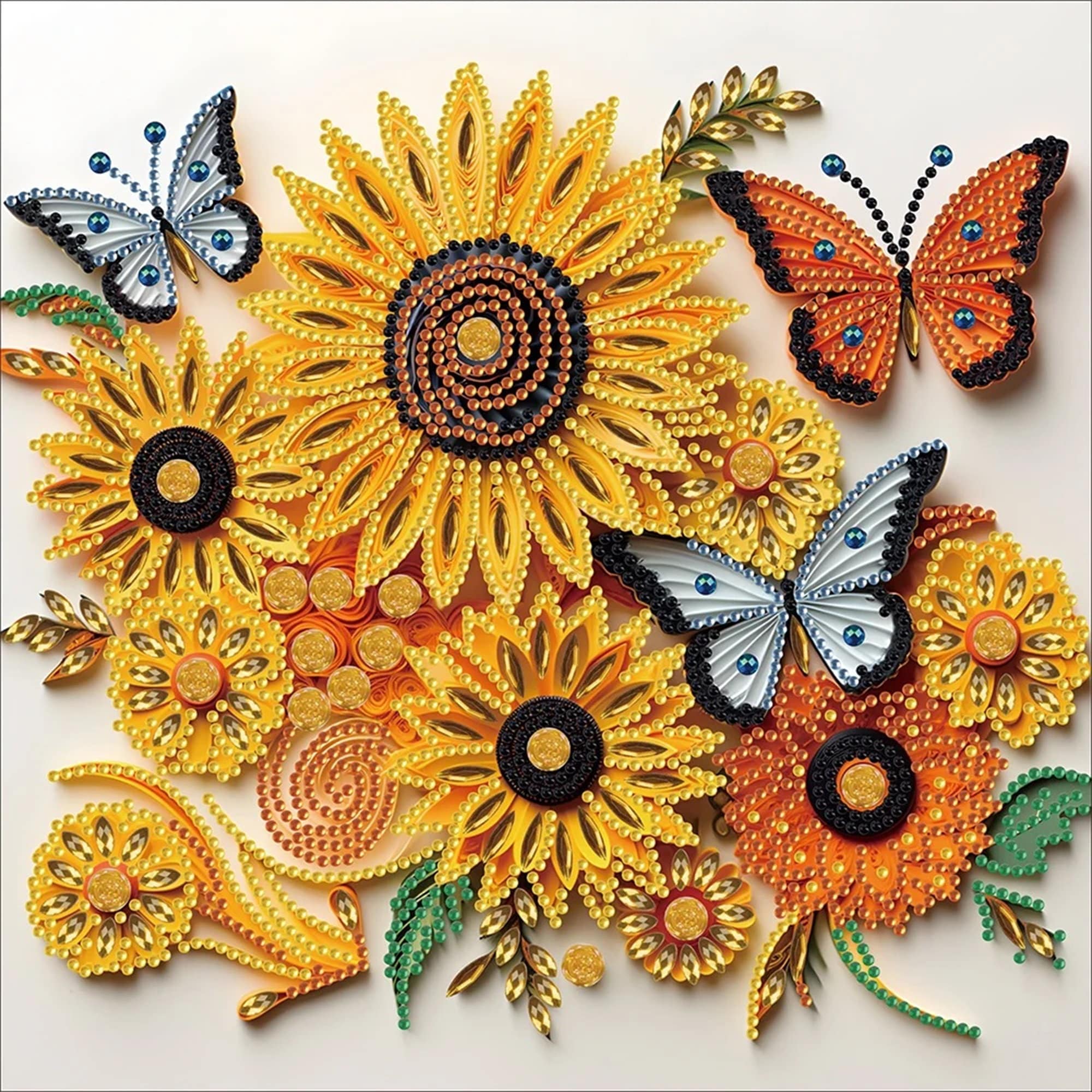 QQYRHN 5D Diamond Painting Kit – Blumen & Schmetterlinge, 30x40 Cm, Vollständiges DIY-Set Für Anfänger