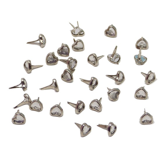 50Pcs Metal Mini Brads Handmade Decoration Heart Shaped Paper Fasteners for  Scrapbook Projects Card Making Paper