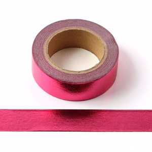 Felroze massieve folie washitape decoratieve afplaktape 15 mm x 10 meter Bullet Journal