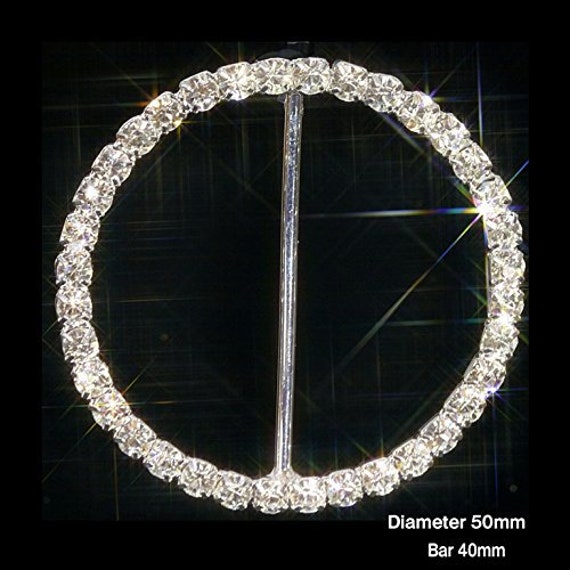 10 X Luxurious Round Grade A Rhinestone Diamante Ribbon Slider/Buckles-10mm Bar 