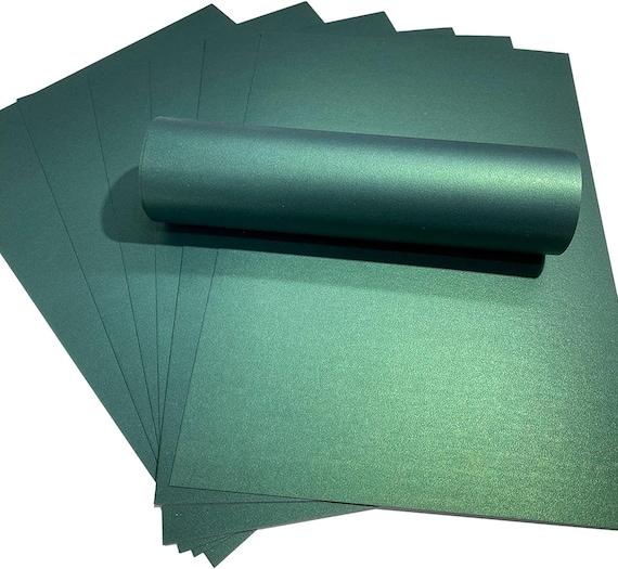 10 Sheets A4 Royal Green Pearlescent Card Quality 300gsm / 110lb Cover Card For Crafts Card Making