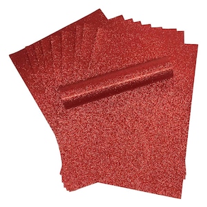 Carta glitterata A4 ROSSA, morbida al tatto, anti-perdita, spessa, 150 g/m², confezione da 10 fogli.